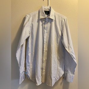 Faconnable Button-Up Multi-Color Stripped Shirt Mixed Cotton And Silk